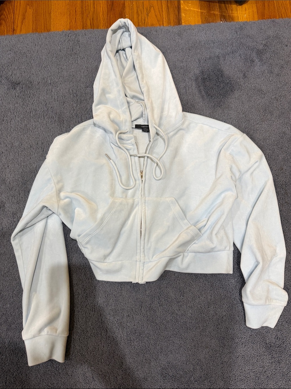 Forever 21 Pale Blue Zip Hoodie